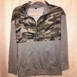 CAMO PULLOVER SWEATER